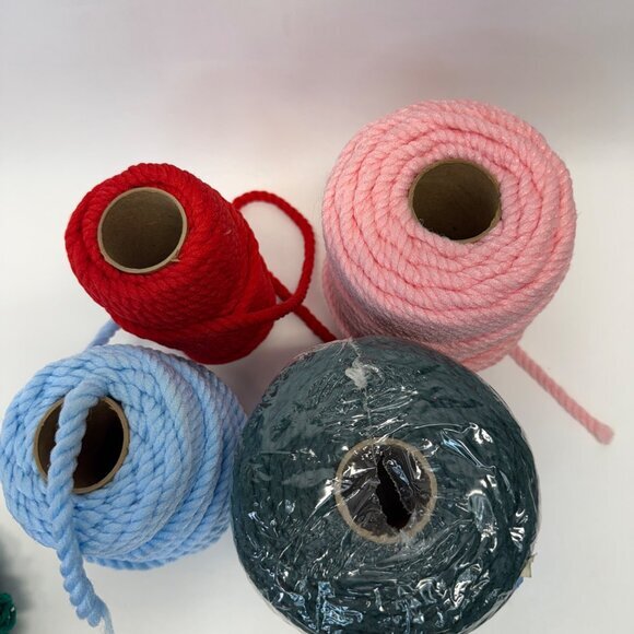 Maxi-Cord Braided Polypropylene Macrame Cord Lot Green Red Blue Pink - Picture 9 of 9